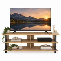 TV Board Pueblo Schwarz-Eiche - Eichefarben/Schwarz, Holzwerkstoff (120/47/45cm) - Decorotika