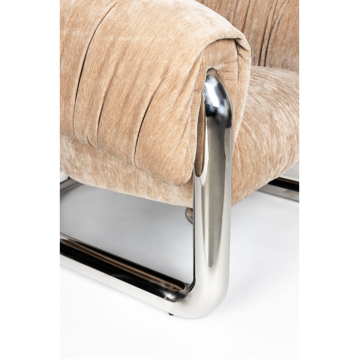 SESSEL Marly Beige - Beige/Silberfarben, Kunststoff (98/79/96cm) - Dutchbone