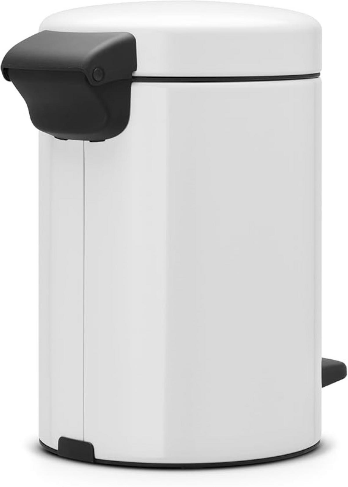 MÜLLEIMER klassisch Mit Soft Verschluss 3 Liter 26,4 x 16,8 x 23,5 cm Metall Weiß - Weiß, Metall (16.8/26.4/23.5cm) - PROREGAL