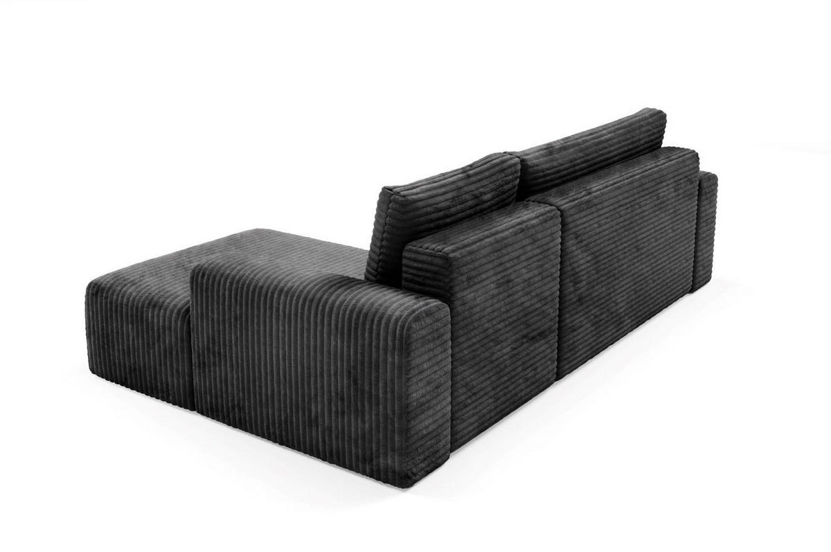 ECKSOFA mit Schlaffunktion Schwarz - Schwarz, Textil (268/163cm) - Furnisell