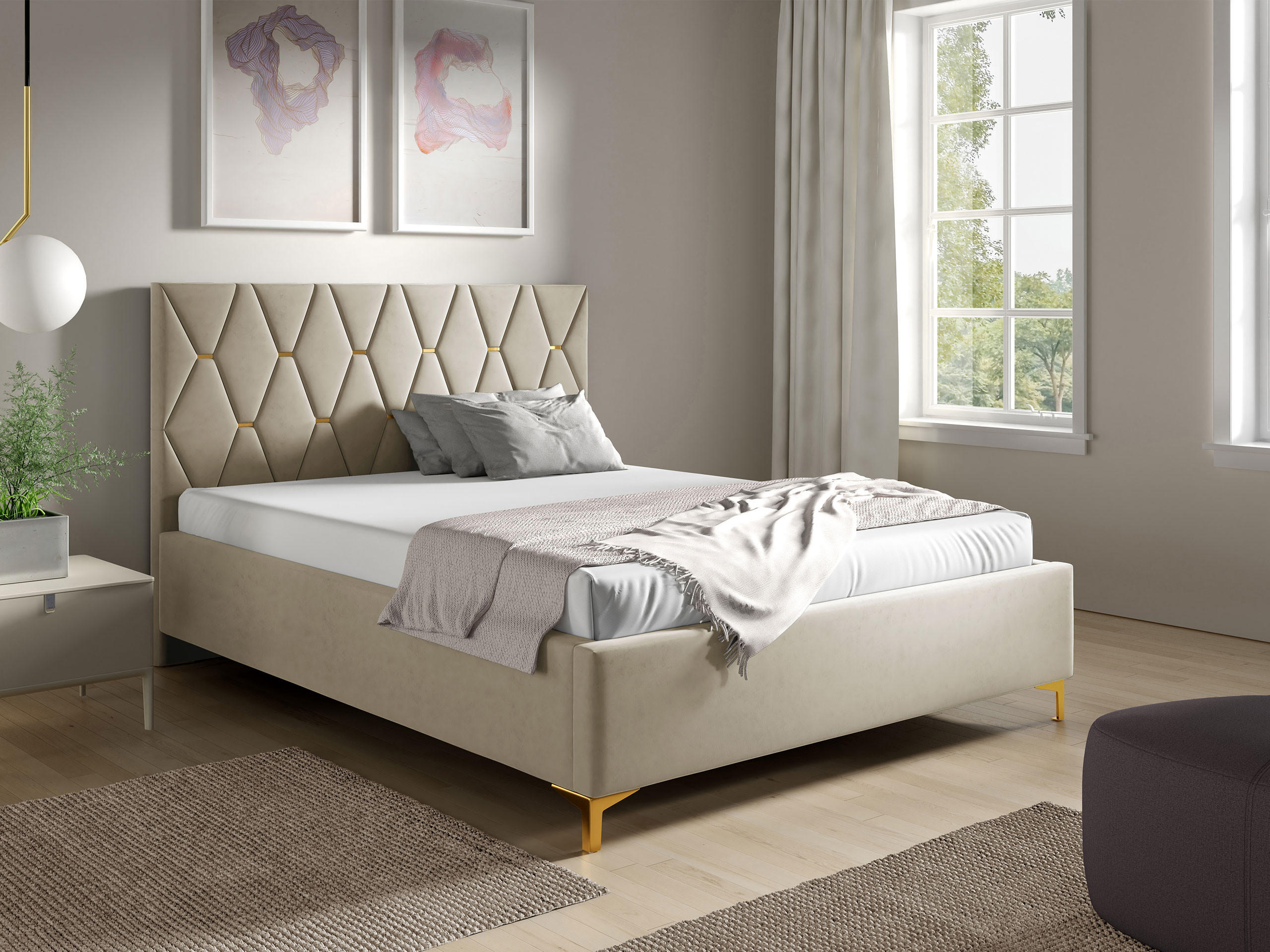 POLSTERBETT Totti 24 - Naturfarben, Holz/Holzwerkstoff (160/200cm) - MIRJAN24