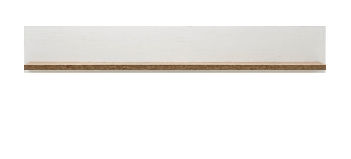 WANDBOARD weiß Pinie, Eiche hell Landhaus, Wandregal 130 cm - Eichefarben/Weiß, Holzwerkstoff (130/20/20cm) - Furn.Design