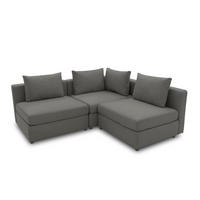 GARTENLOUNGE-SET 2 Bozhana mit Outdoorbezug in anthrazit - Anthrazit, Kunststoff - 58aufmkessel