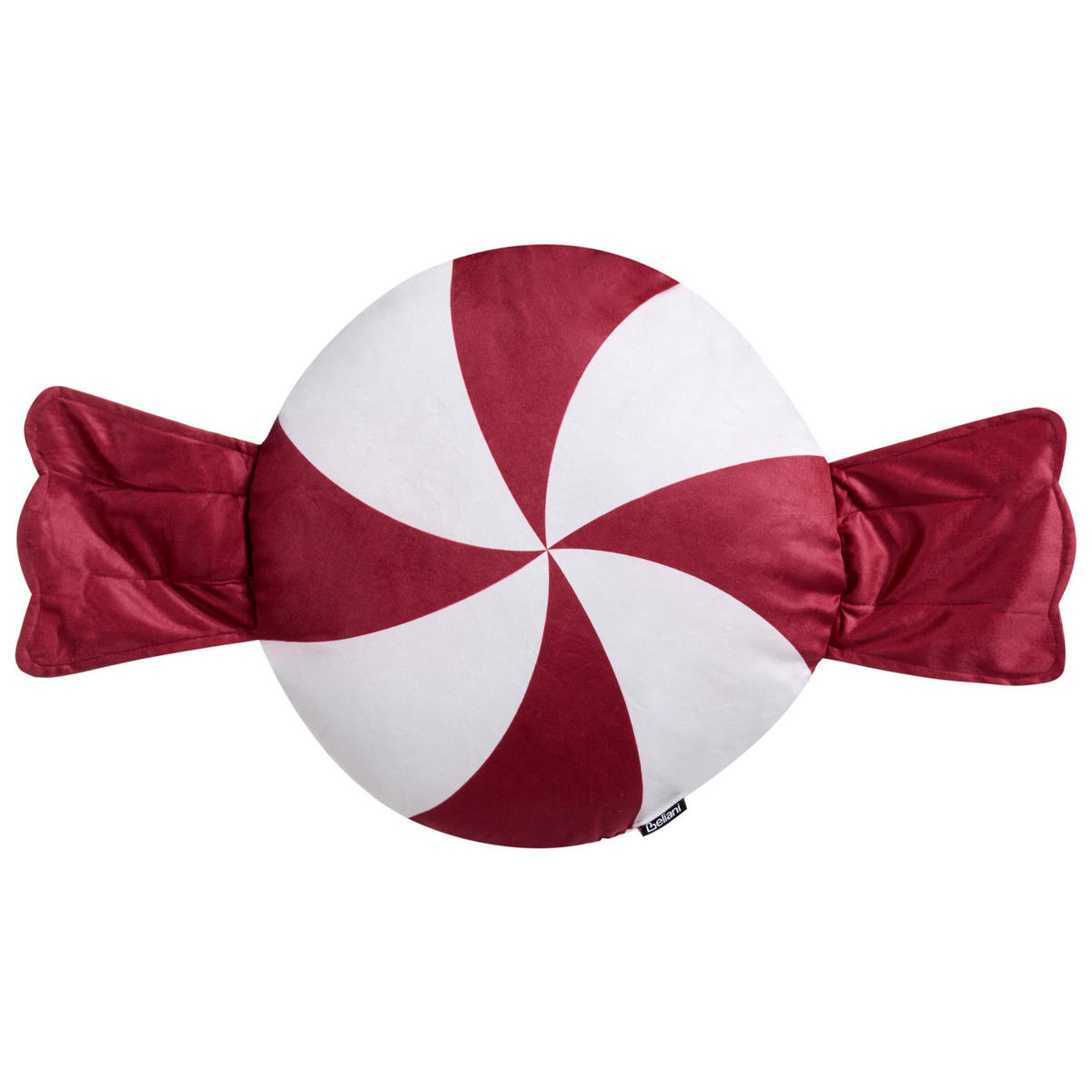 DEKOKISSEN 2er-Set Weiß 55/55 cm Twirl Treats - Rot/Weiß, Textil (55/55cm) - Beliani