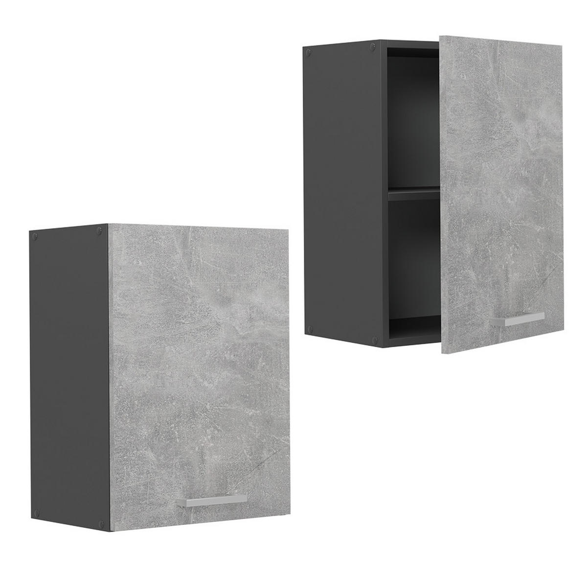 HÄNGESCHRANK R-Line Beton 45 cm - Schieferfarben/Anthrazit, Holzwerkstoff (45/60/31cm) - Vicco