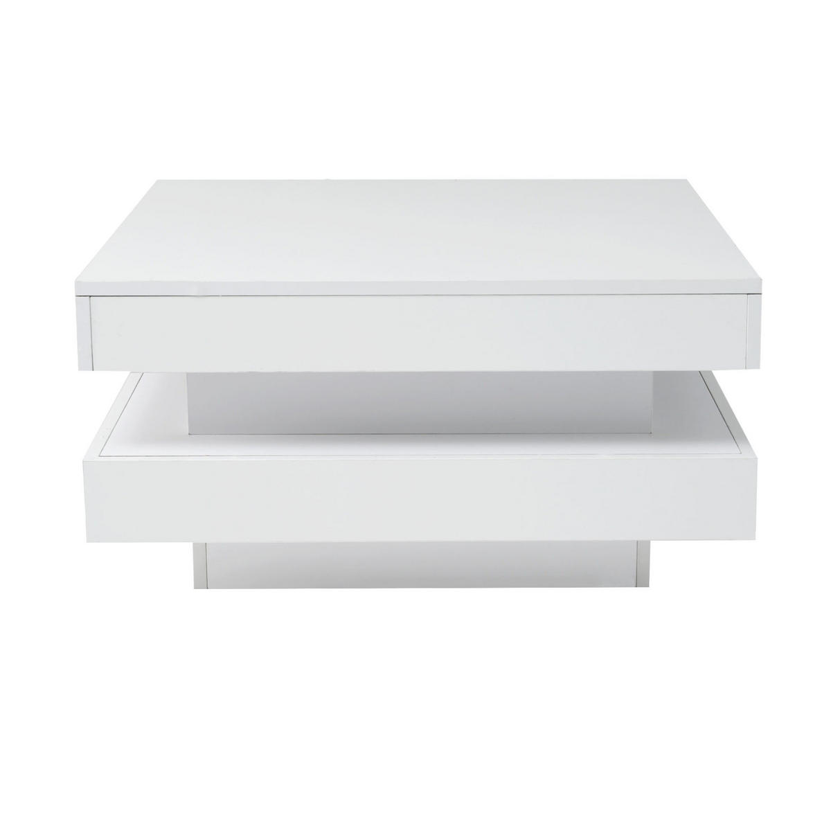 COUCHTISCH aus Spanplatte 70x70x36 cm Weiß mit LED-Beleuchtung und Bluetooth-App-Steuerung - Weiß, Holzwerkstoff (70/70/36cm) - IVMEU