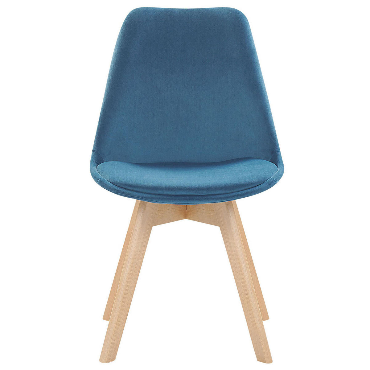 ESSZIMMERSTUHL 2er-Set Samtstoff Blau Dakota - Blau, Holz/Textil (47/82/57cm) - Beliani