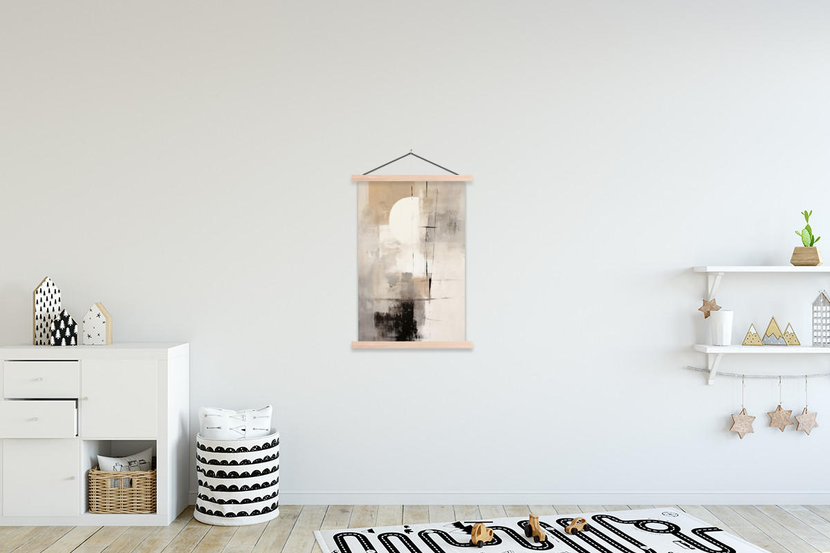 POSTER Abstrakt - Kunst - Grau 60x90 cm - Hellgrau, Textil (60/90/0.15cm) - MuchoWow