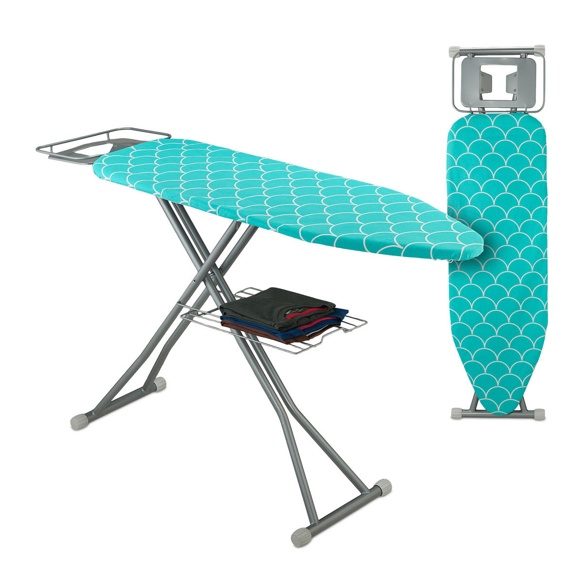 ŽEHLIACA doska - viacfarebná, kov/textil (148/39.5cm) - Relaxdays