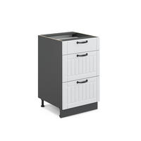 SCHUBLADENSCHRANK Fame-Line Weiß Landhaus 50 cm ohne AP - Anthrazit/Weiß, Holzwerkstoff (50/82/51.6cm) - Vicco