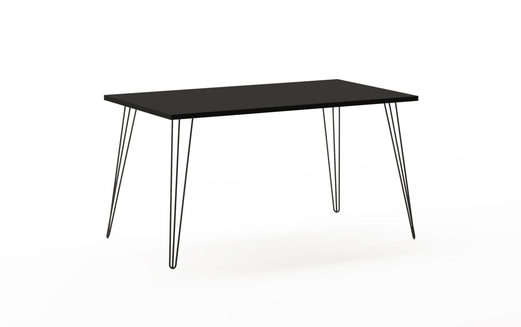 SCHREIBTISCH Raven mit Metallfußgestell 74x140x80 cm Schwarz - Schwarz, Holz (80/140/74cm) - PROREGAL