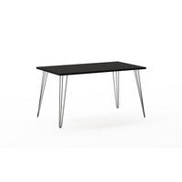SCHREIBTISCH Raven mit Metallfußgestell 74x140x80 cm Schwarz - Schwarz, Holz (80/140/74cm) - PROREGAL