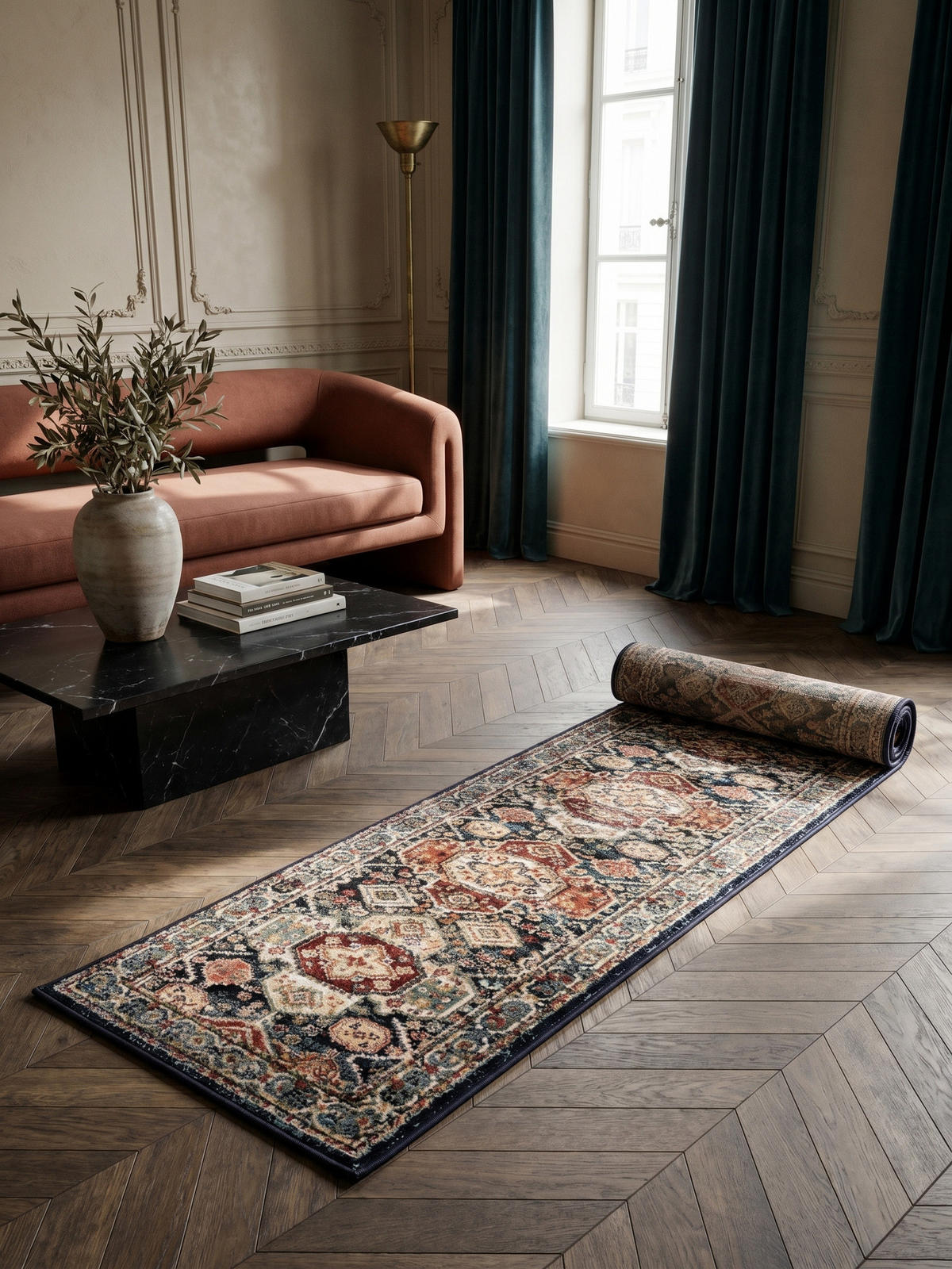 TEPPICH Hochflor GLAZERT in Blau, im Berber-Stil, 60 x 230 cm - Blau, Textil (60/230cm) - KADIMA DESIGN