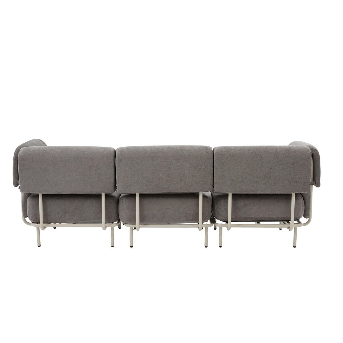 ECKSOFA L-Form modular mit Hocker, DE-42607, Grau - Grau, Metall (251/155cm) - ComfortXL