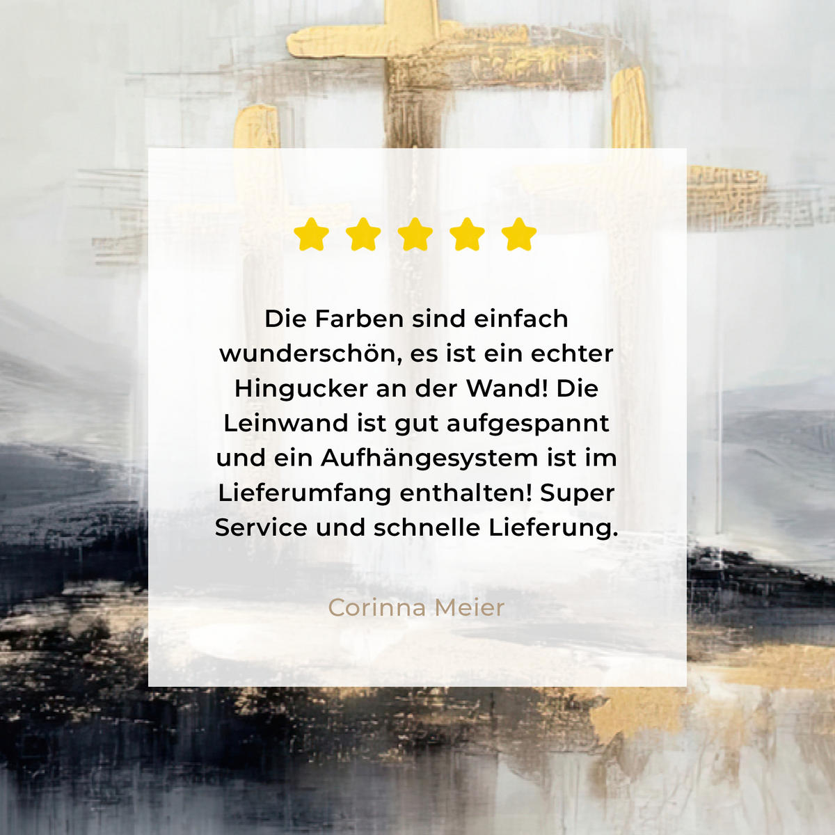 LEINWANDBILD Abstrakt - Malerei - Christentum - Kreuz Groß 140x90 cm - Weiß, Textil (140/90cm) - MuchoWow