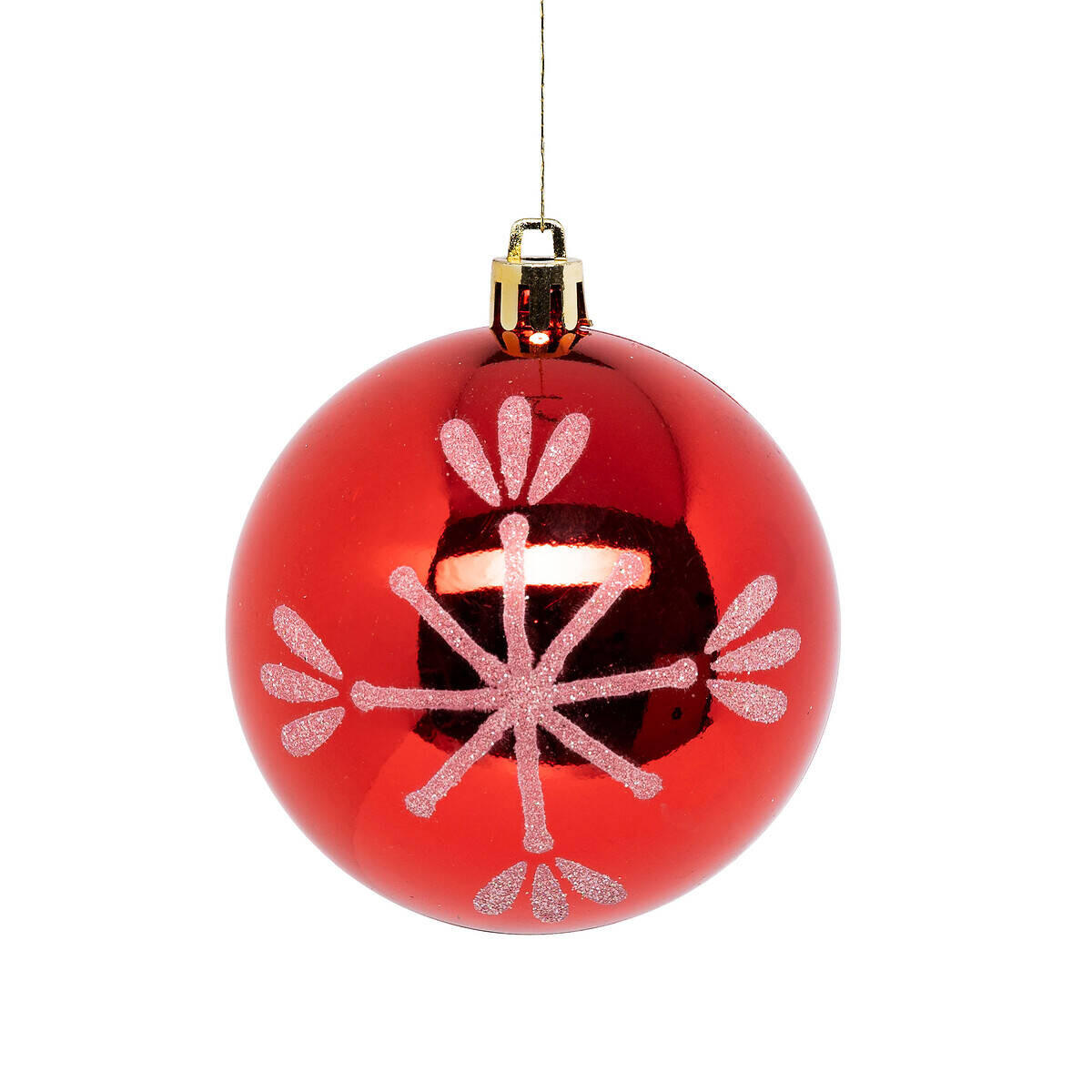 WEIHNACHTSKUGELN Rot mit weißem Muster 8er-Set Ø 8 cm - Rot, Kunststoff (8/9.2/8cm) - Atmosphera Createur d´interieur