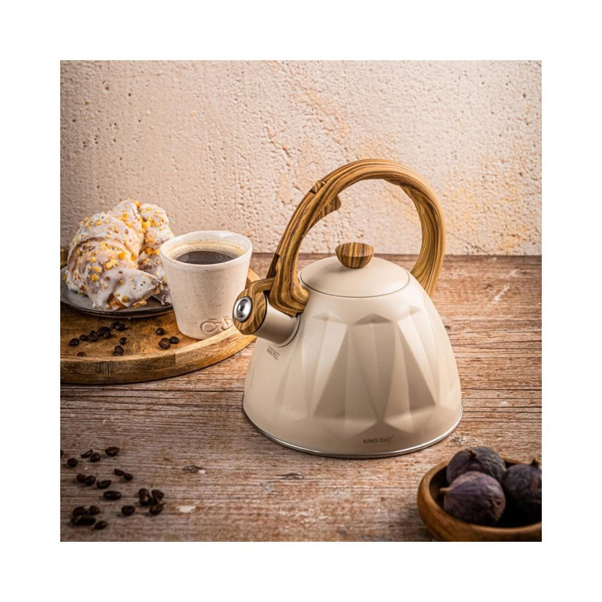 WASSERKESSEL Beige 20.5/18.5/22 cm 64460 - Beige, Metall (20.5cm) - Kinghoff 