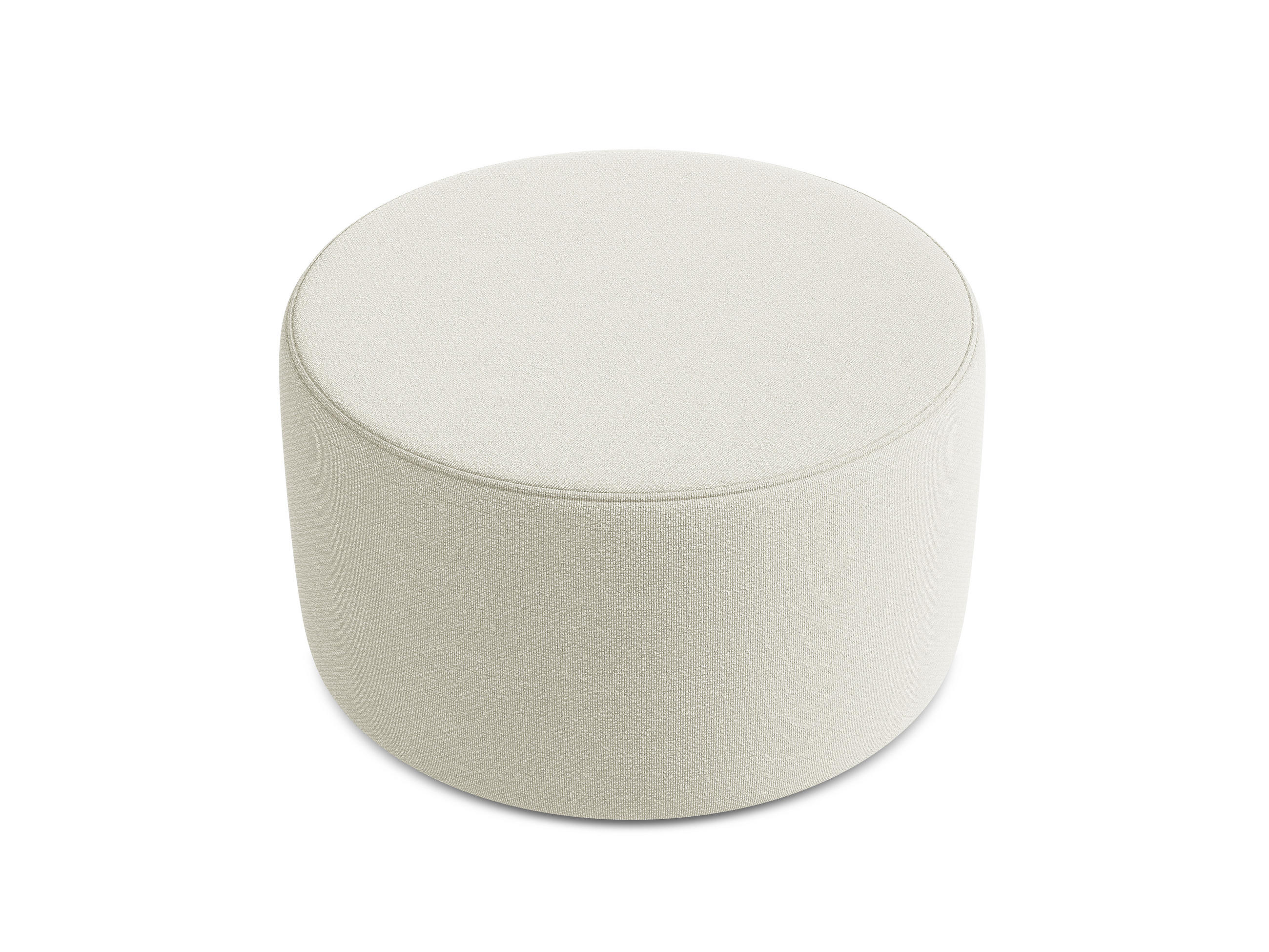 POUF Bouclé Stoff Beige - Sandfarben/Beige, Kunststoff/Textil (81/46/81cm) - Makamii