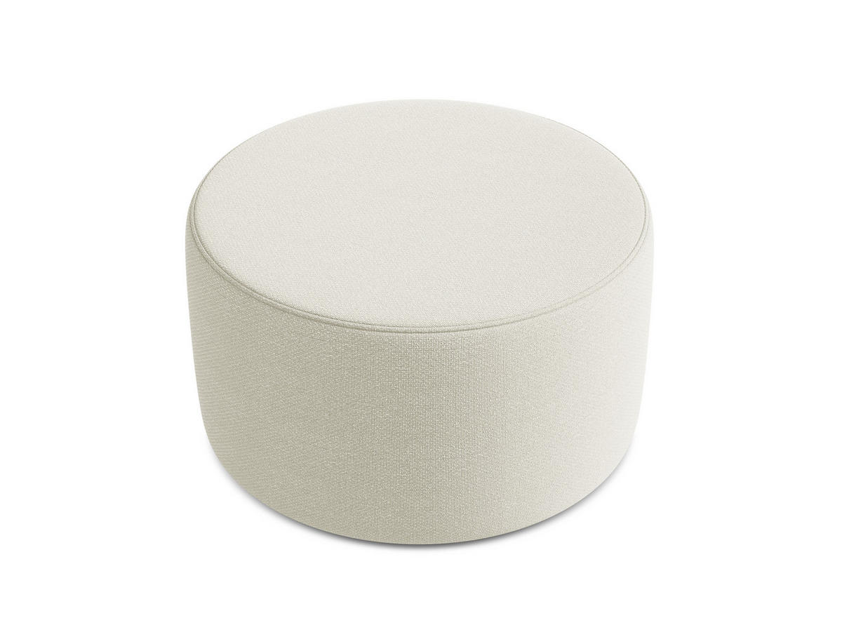POUF Bouclé Stoff Beige - Sandfarben/Beige, Kunststoff/Textil (81/46/81cm) - Makamii