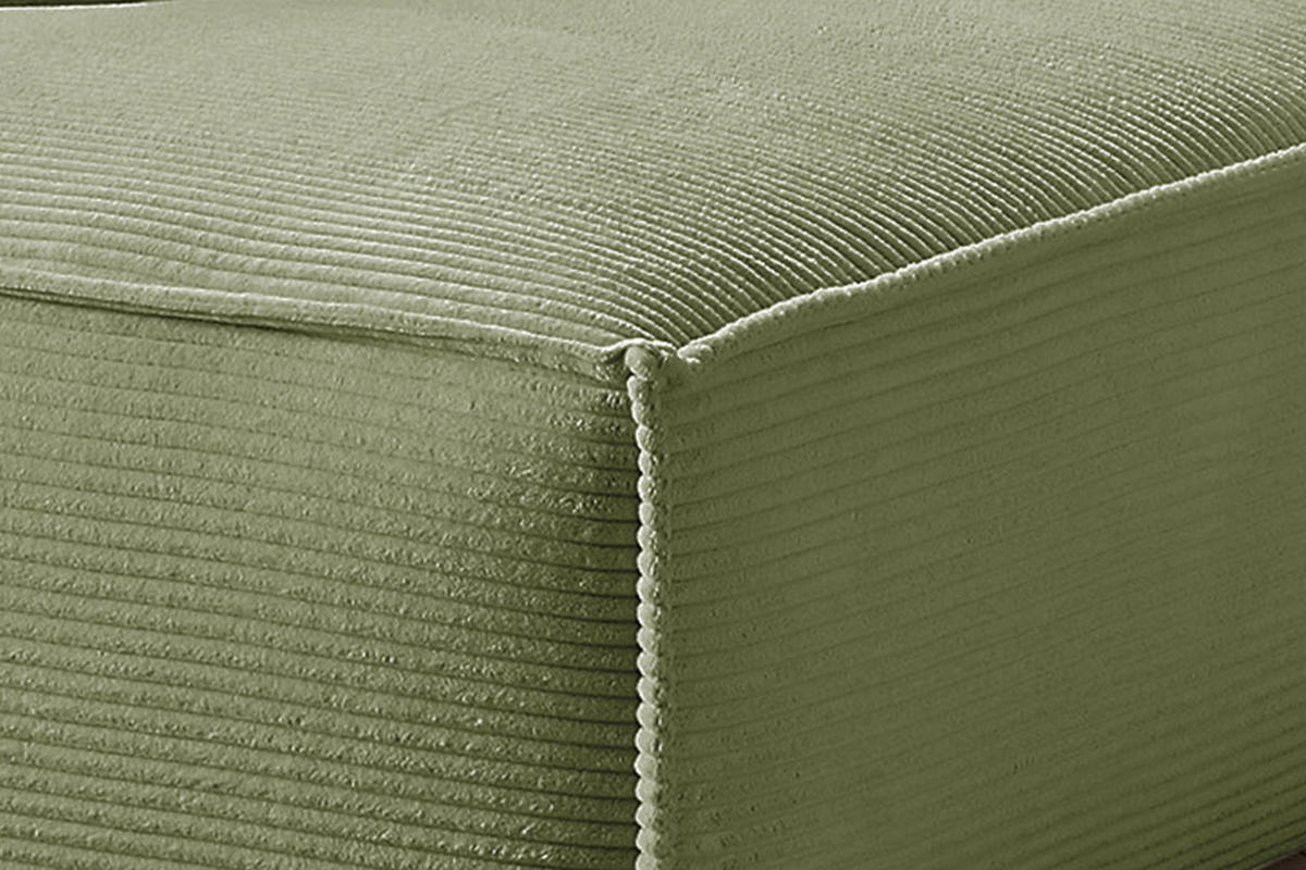 ECKSOFA SAMU Grün Cord - Schwarz/Olivgrün, Textil (254/224cm) - KAWOLA