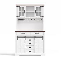 BUFFETSCHRANK Weiß 108/40/180 cm - Weiß, Holz (108/180/40cm) - PANGIVO
