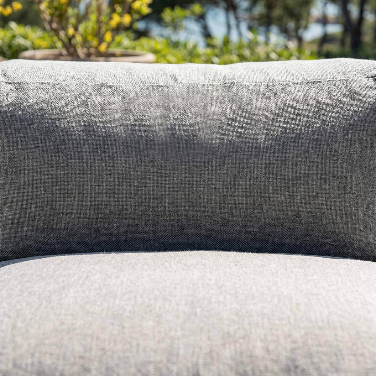GARTENSOFA mit 2 Sitzplätzen, Grau - Grau, Textil - Oviala