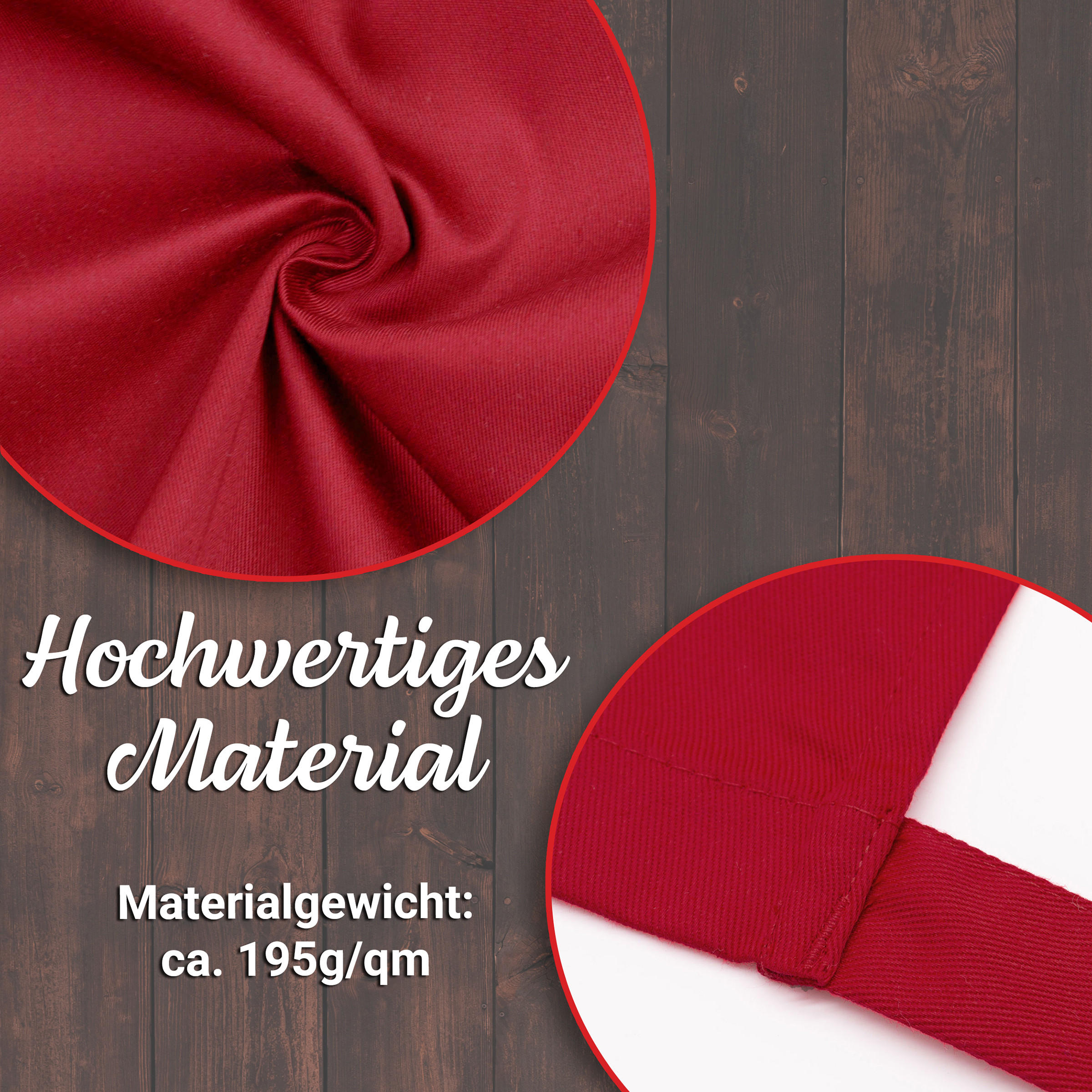 SCHÜRZE , Einheitsgröße, 65% Polyester, 35% Baumwolle, Rot - Rot, Textil (95/100cm) - Zollner