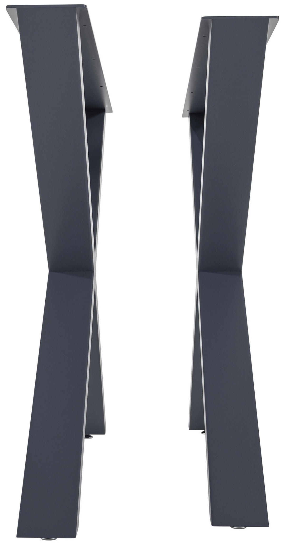 TISCHBEIN 2er Set Metall grau - Grau, Metall (8/72/70cm) - CLP
