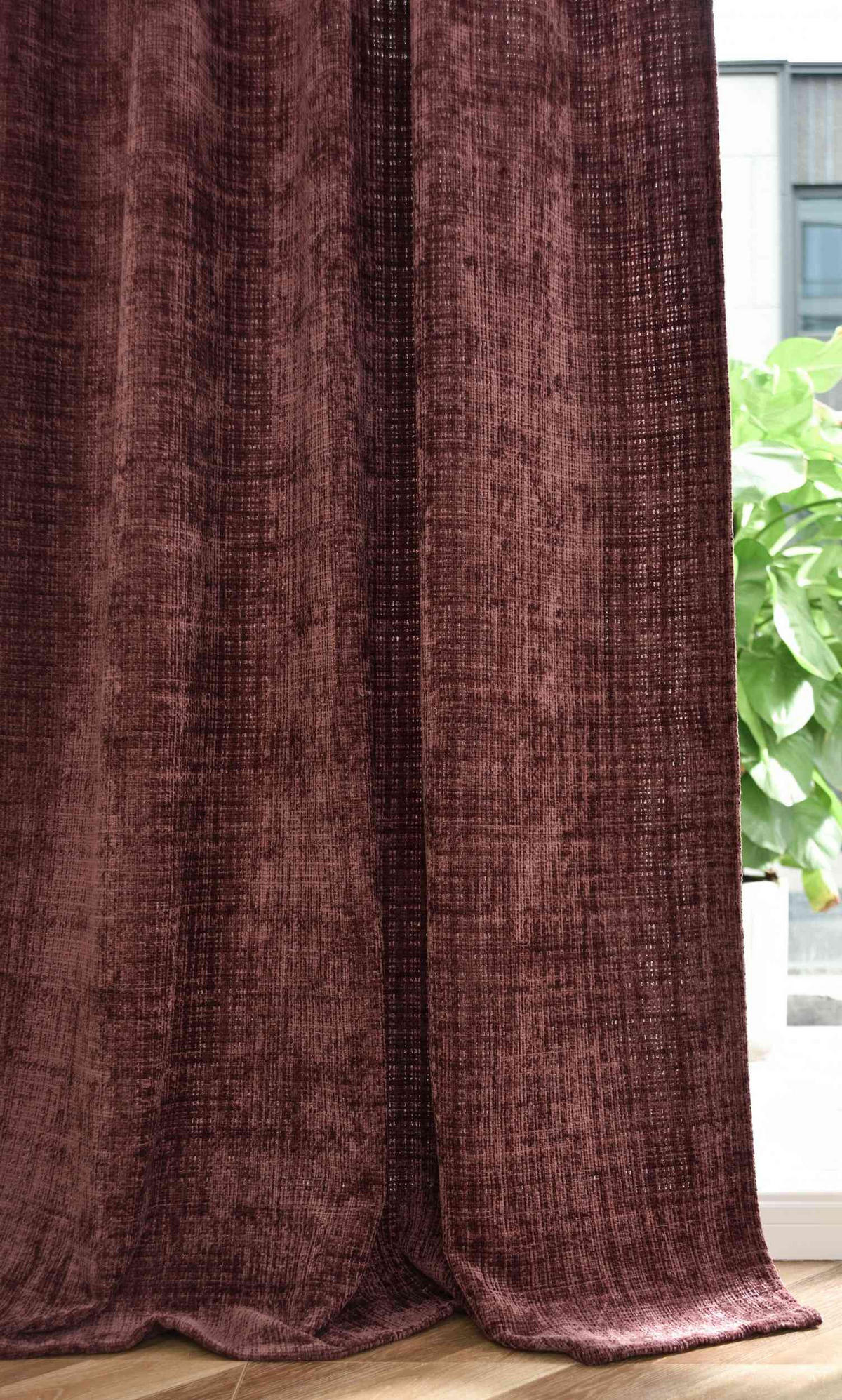 VORHANG Chenille Riga 245x140 cm Himbeere - Weinrot, Textil (140/245cm) - Gardinenbox