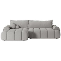 ECKSOFA Dandelino Hellgrau mit Bouclé-Bezug, links - Hellgrau/Schwarz, Kunststoff/Textil (271/172cm) - Selsey