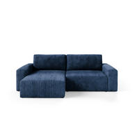 ECKSOFA Natalia - Dunkelblau, Holzwerkstoff/Textil (149/244cm) - Fun Möbel