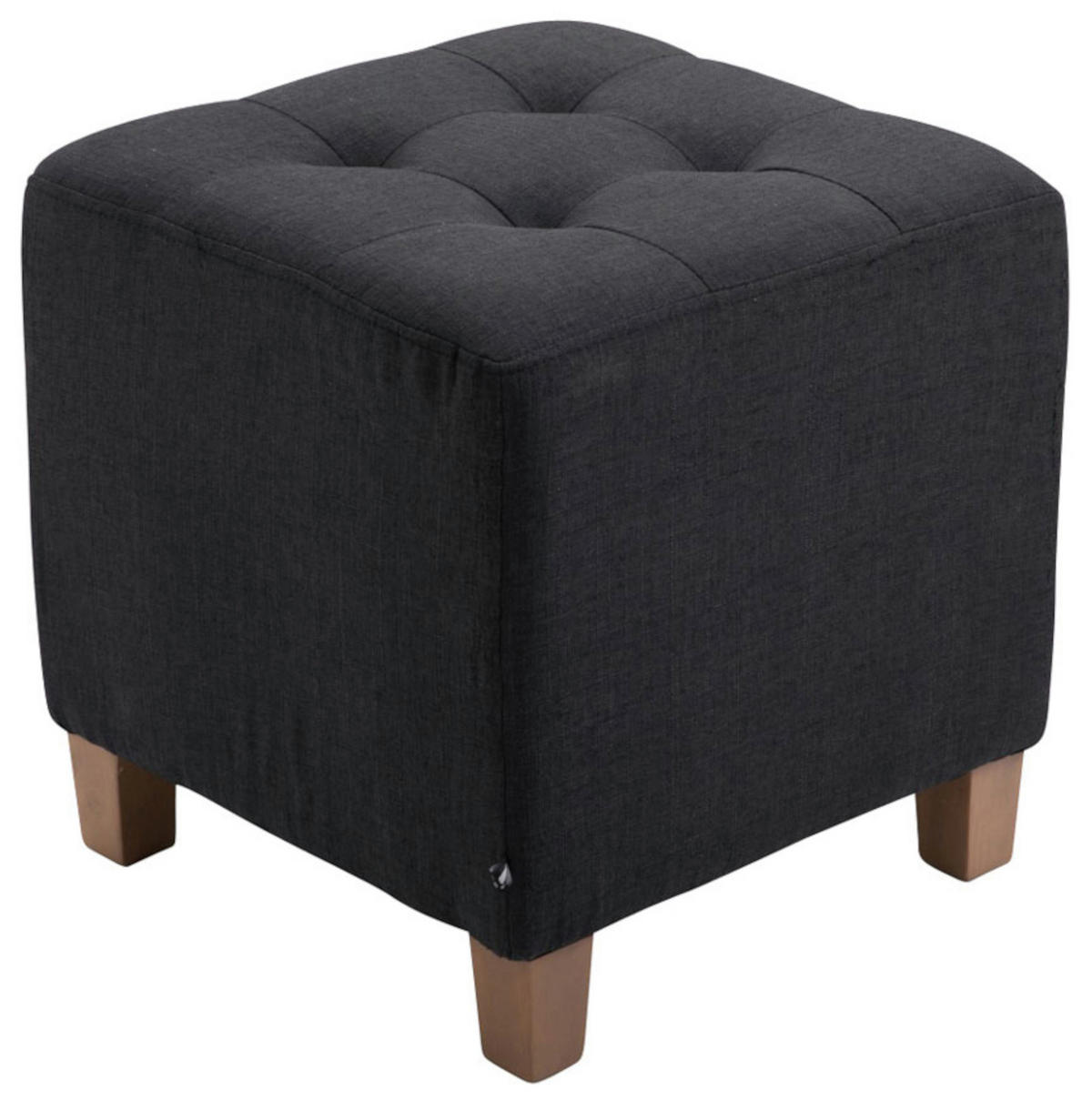 SITZWÜRFEL 2er Set Stoff schwarz - Schwarz, Holz/Textil (45/46/45cm) - CLP