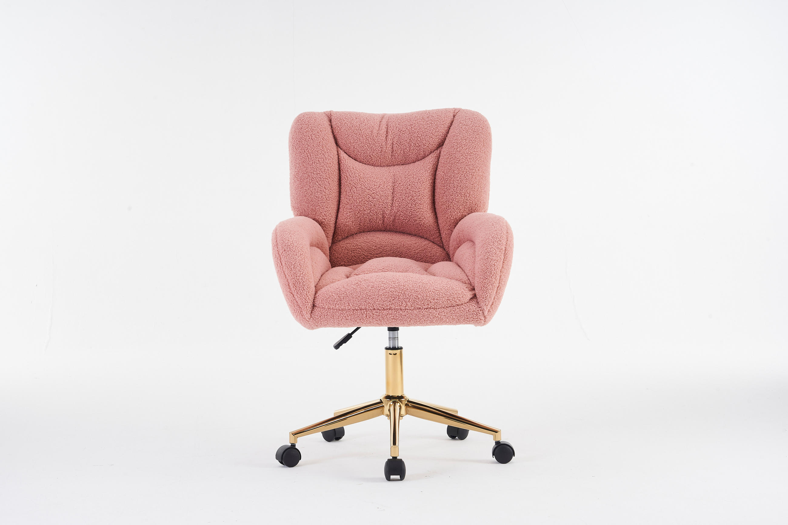 DREHSTUHL Rosa/Goldfarben 64/62/92.5 cm höhenverstellbar - Pink, Metall (64/92.5/62cm) - PANGIVO