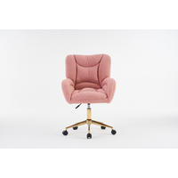 DREHSTUHL Rosa/Goldfarben 64/62/92.5 cm höhenverstellbar - Pink, Metall (64/92.5/62cm) - PANGIVO