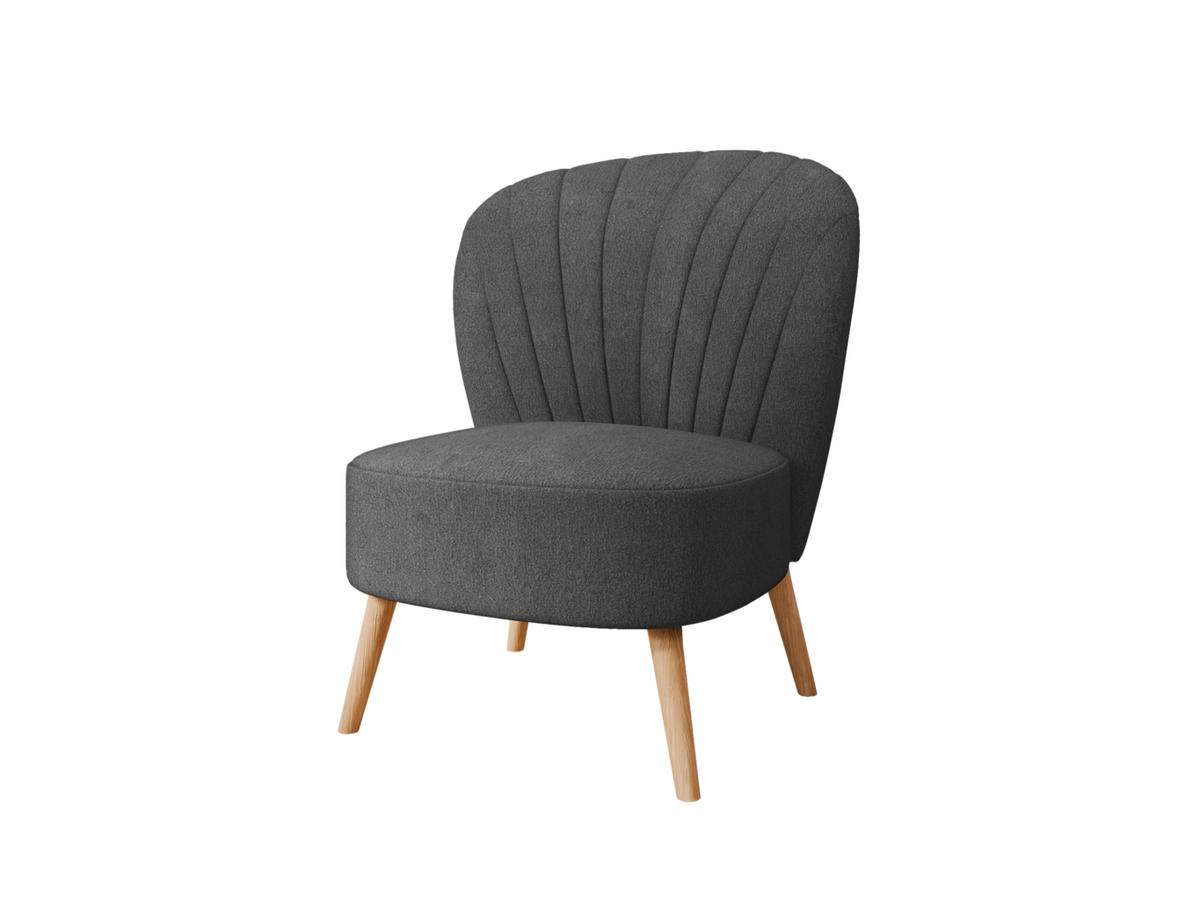 SESSEL Lumora mit Holzbeinen Dunkelgrau - Dunkelgrau, Holz (68/82/78cm) - Panda Möbel