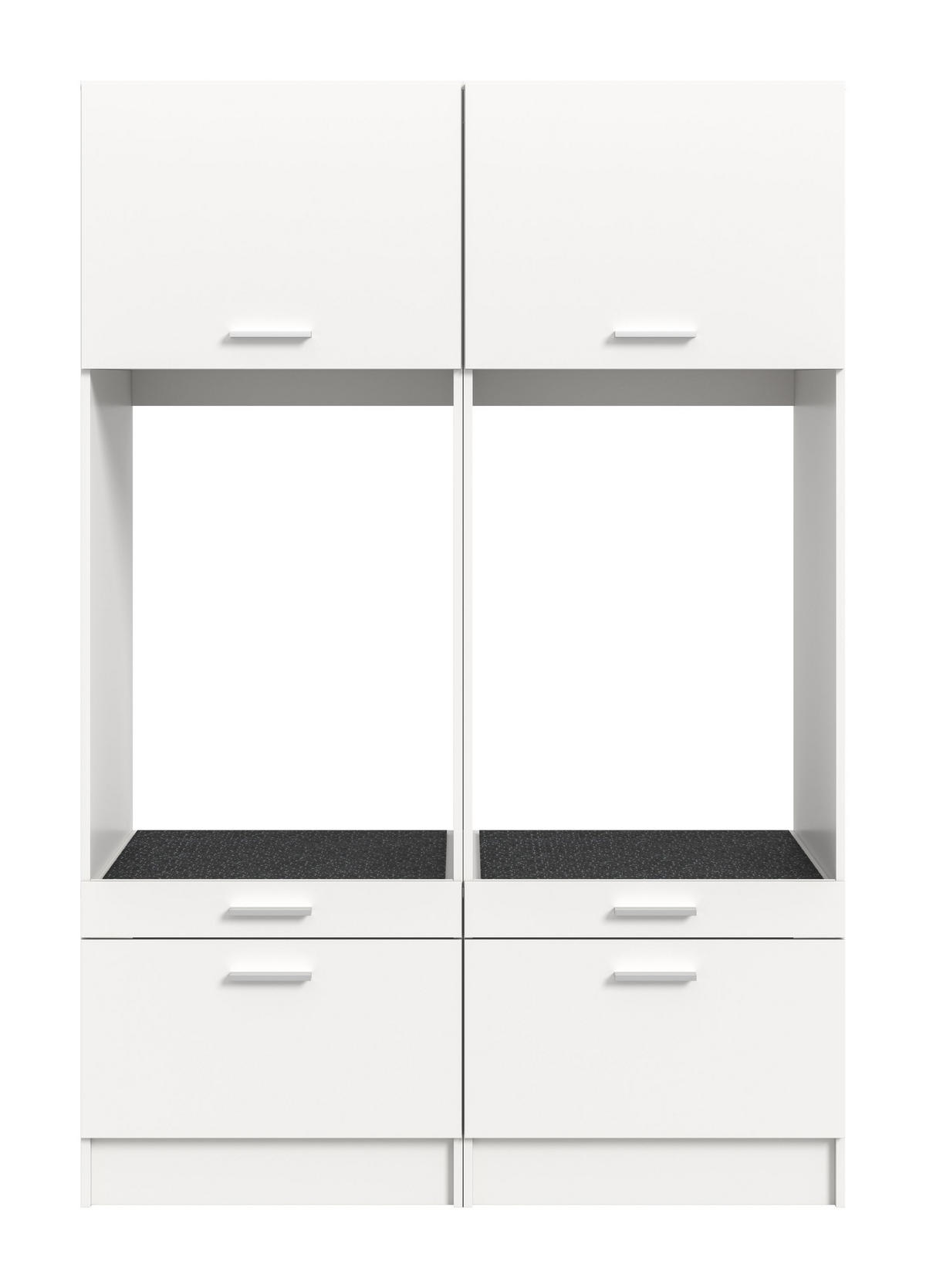 WASCHMASCHINENUMBAU 2tlg. Set Mixx Bad in weiß Nachbildung - modernes Design - B/H/T: 133x195x68 cm - Weiß, Holzwerkstoff (133/195/68cm) - Homes & Jones