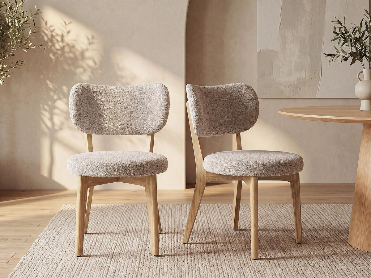 STUHL - 51 cm x 57 cm - Stoff - Taupe TORIEL - Taupe, Textil (51/82.5/57cm) - Vente-Unique