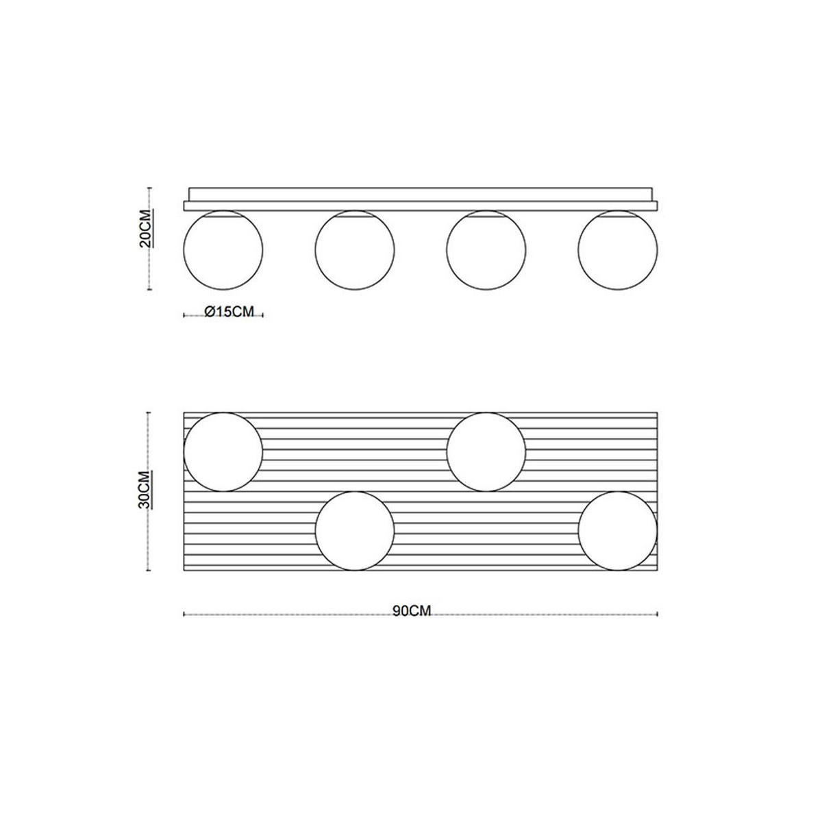 LED DECKENLEUCHTE Metall Schwarz Rauchglas - Schwarz, Glas (90/30/20cm) - Globo Lighting