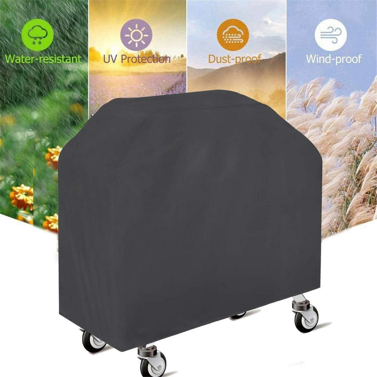 GRILL Abdeckhaube Wasserdicht 80 x 66 x 100 cm Schwarz - Anthrazit, Kunststoff (66/100/80cm)