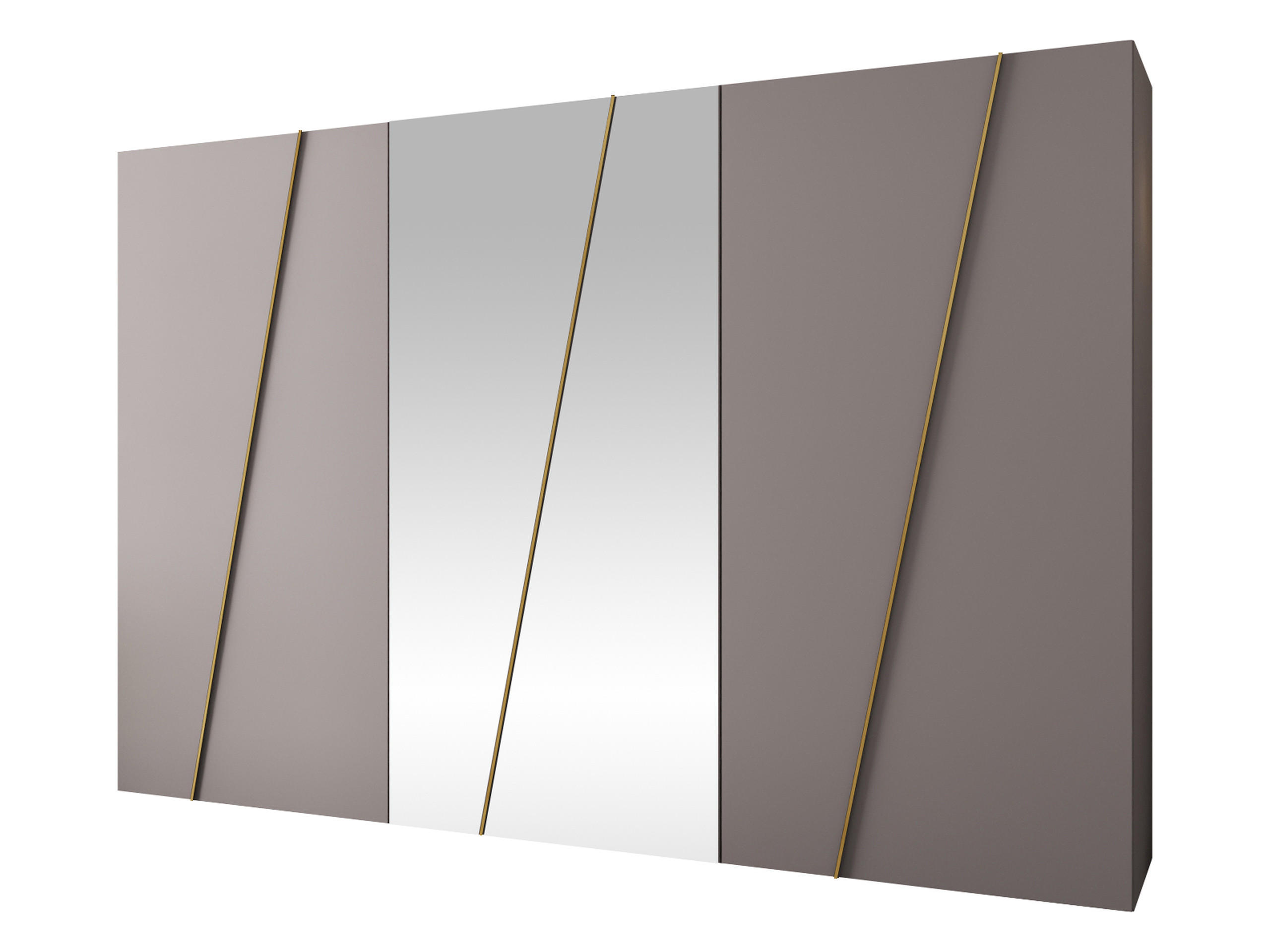 DREHTÜRENSCHRANK Zen 2L 300 cm - Kaschmir/Goldfarben, Holzwerkstoff/Kunststoff (300/202/50cm) - MIRJAN24
