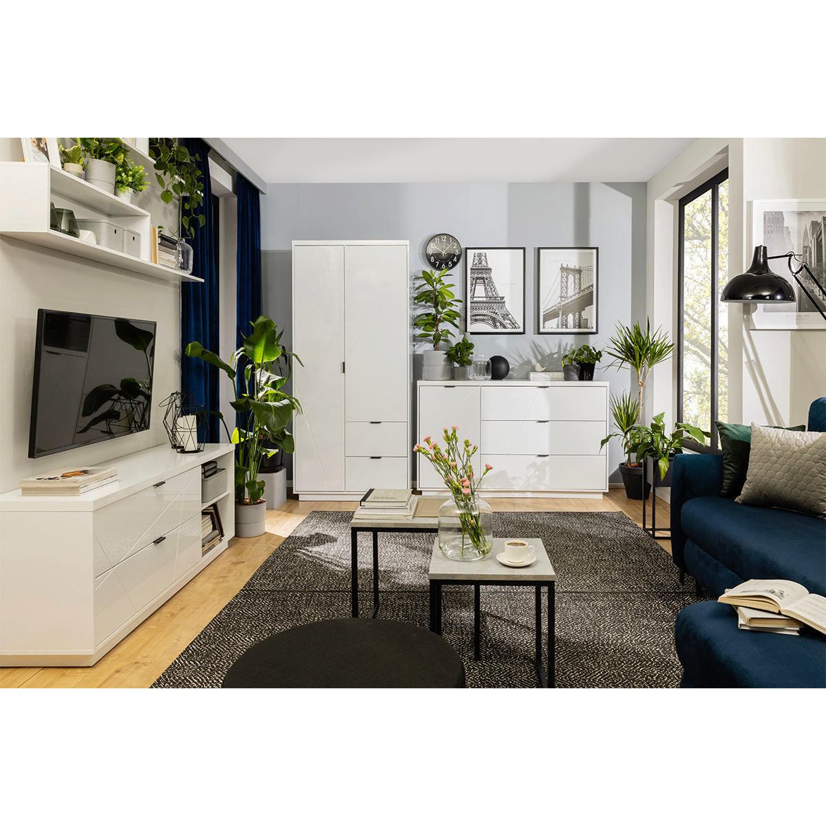 TV-MÖBEL Sven Weiß - Weiß, Holzwerkstoff (156/61/43cm) - Petits-meubles