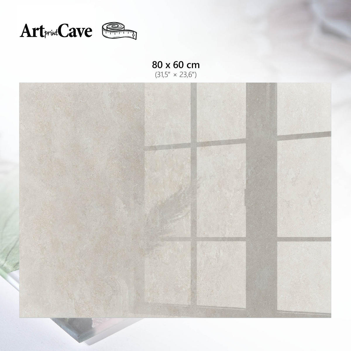 GLASPLATTE 80x60 cm – Neutrale Eleganz - Grau, Glas (0.4/80/60cm) - ArtPrintCave