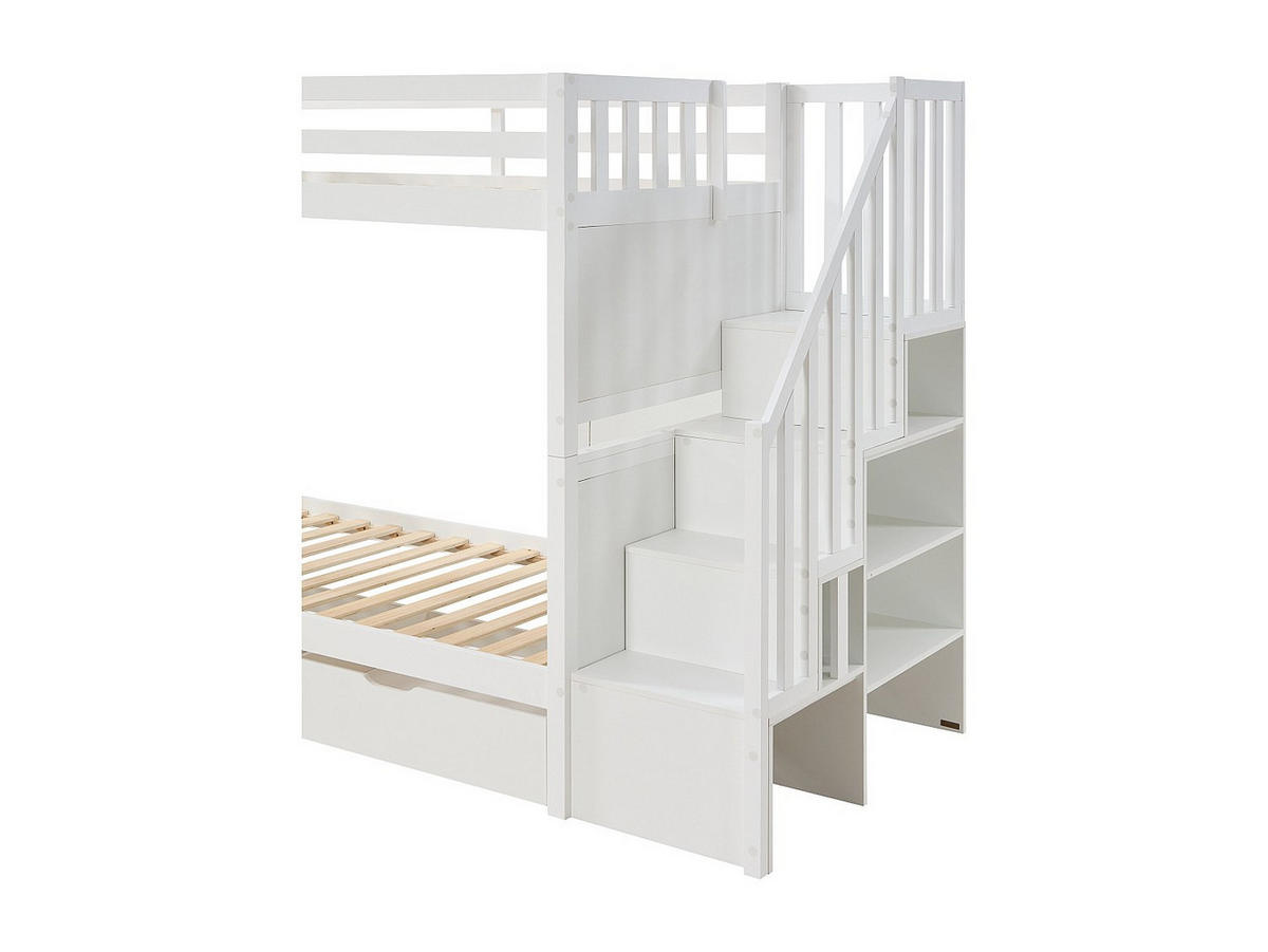 ETAGENBETT - 2 Personen - Holz, Platte - Weiß - - Weiß, Holz (90/190cm) - Vente-Unique