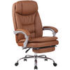 CHEFSESSEL Lederlook Hellbraun - Chromfarben/Hellbraun, Textil/Metall (67/112/67cm) - CLP