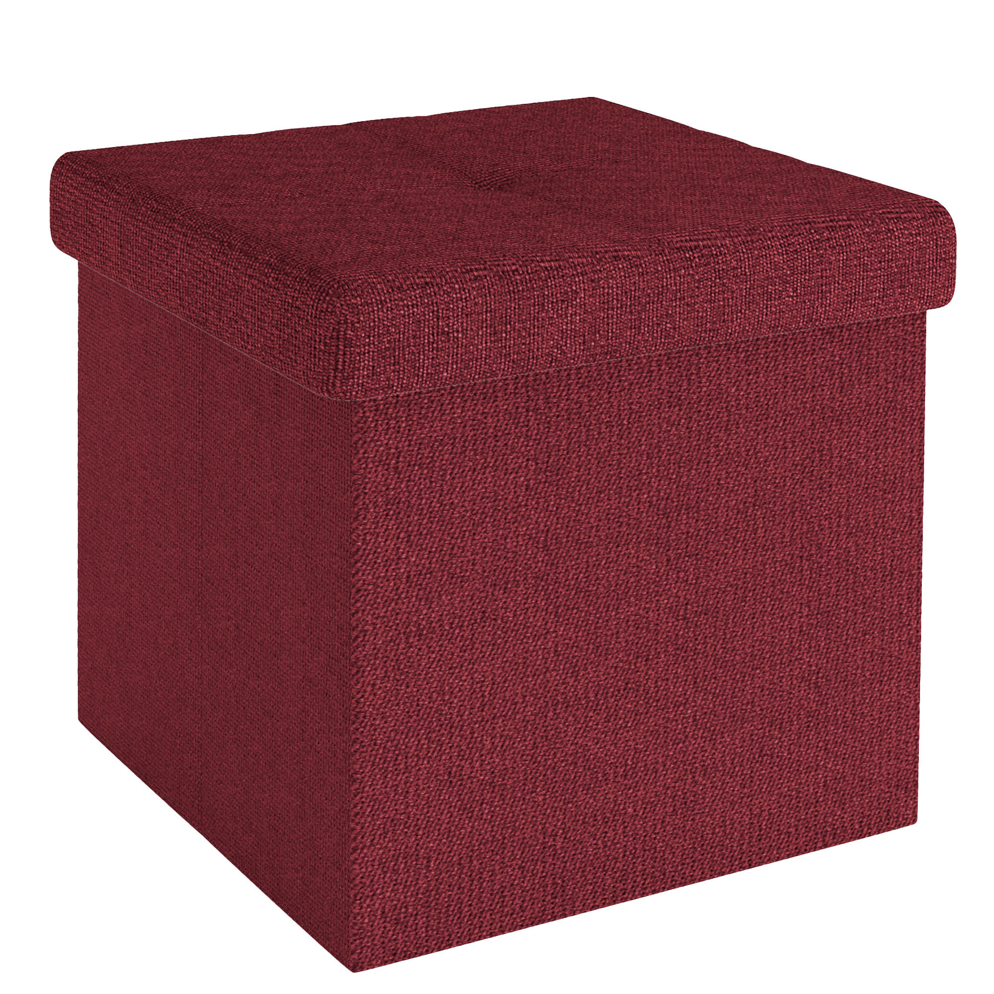 SITZHOCKER Faltbar mit Stauraum 38/38/38 cm (Rot) - Rot, Textil (38/38/38cm) - Intirilife