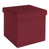 SITZHOCKER Faltbar mit Stauraum 38/38/38 cm (Rot) - Rot, Textil (38/38/38cm) - Intirilife