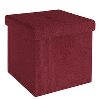 SITZHOCKER Faltbar mit Stauraum 38/38/38 cm (Rot) - Rot, Textil (38/38/38cm) - Intirilife