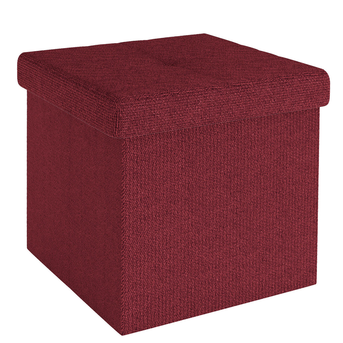 SITZHOCKER Faltbar mit Stauraum 38/38/38 cm (Rot) - Rot, Textil (38/38/38cm) - Intirilife