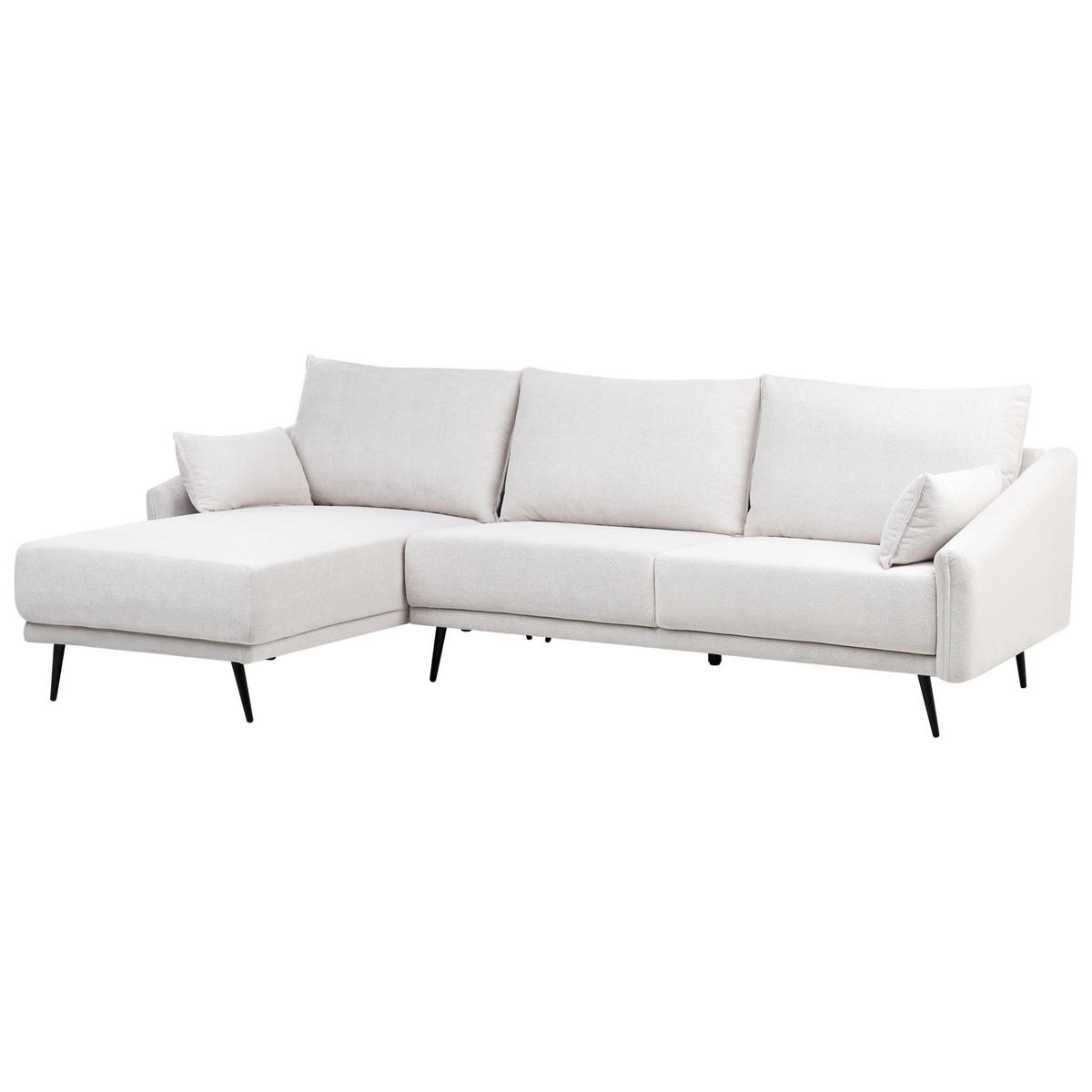 ROHOVÁ POHOVKA 3-místná Látka Krémově bílá pravostranná Varde - krémová, textil (245/162cm) - Beliani