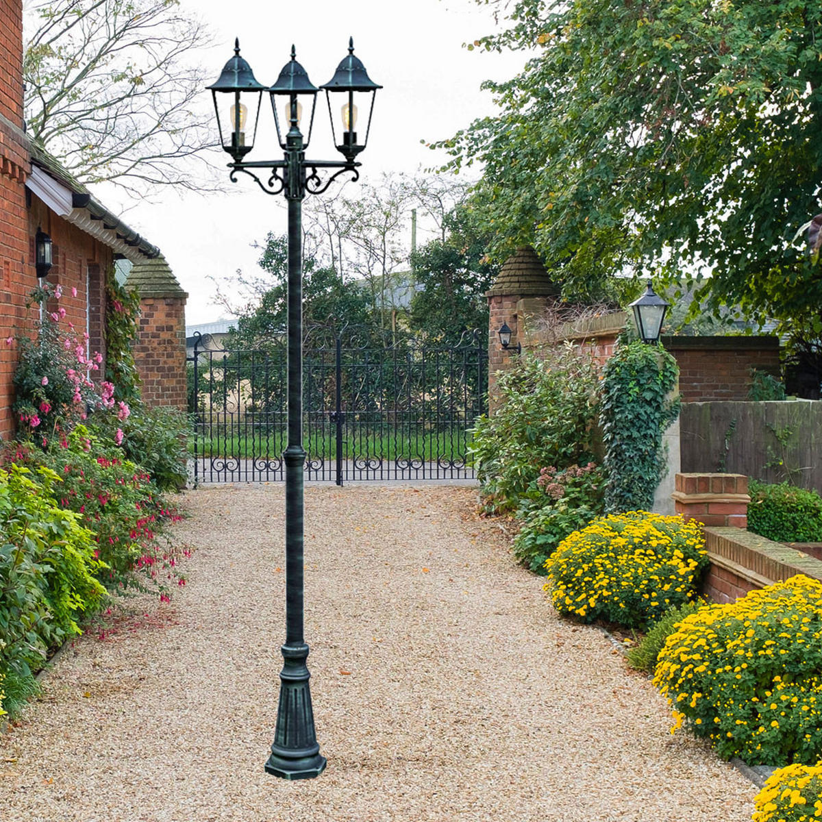 LED STEHLEUCHTE Norderney Schwarz - Schwarz, Glas (58/55/220cm)